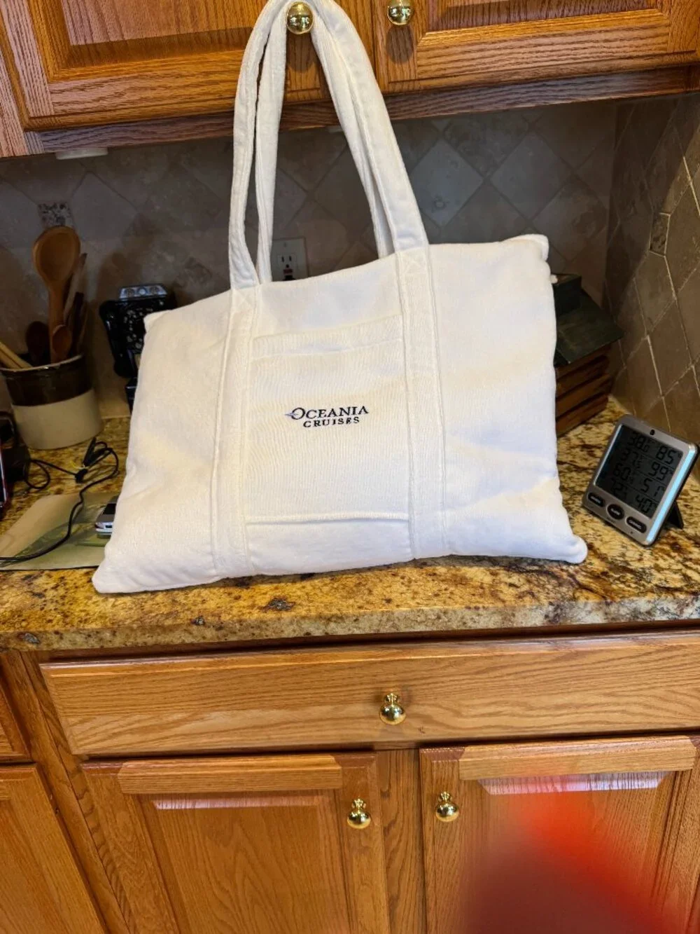 Oceania Cruises Terry Cloth Tote Bag with 2 Large Towels White New